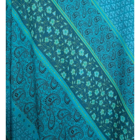 Vintage 90s Y2K Asymmetric Chiffon Midi Skirt 20W Floral Paisley Boho Cottage - Picture 5 of 7